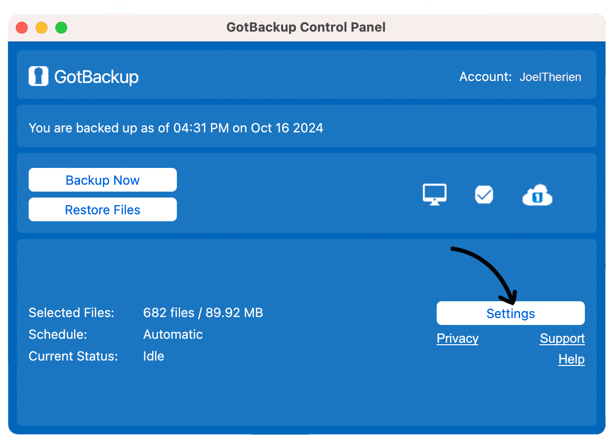 Botón de Configuración