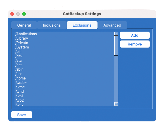 Panel de Configuración de Inclusiones 2